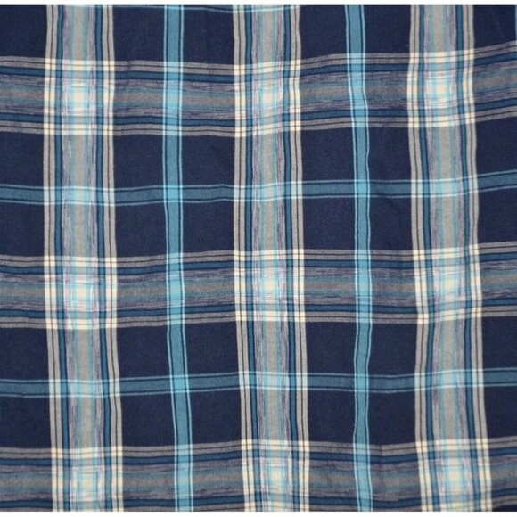 Tommy Hilfiger Custom Fit Men's XL Blue Plaid Button Front Long Sleeve Shirt Top - Picture 7 of 10